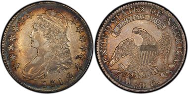 1812/1 50C Overton 102a Small 8 XF40