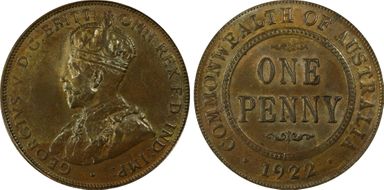 1922 1D English obverse MS63BN