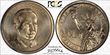 2014-P $1 Calvin Coolidge Position A MS66