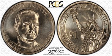 2014-D $1 Herbert Hoover Position B MS67