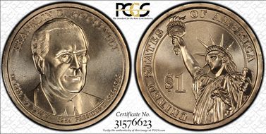 2014-D $1 Franklin D. Roosevelt Position A MS67