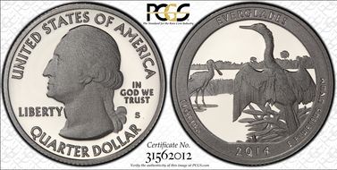 2014-S 25C Everglades NP-Silver PR70DCAM