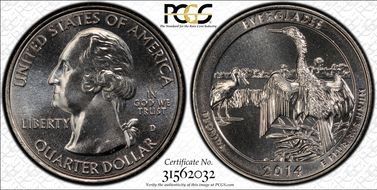 2014-D 25C Everglades NP MS68