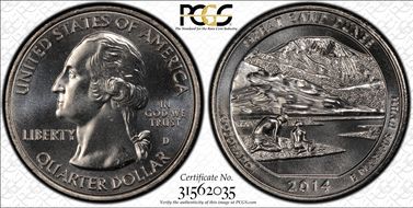 2014-D 25C Great Sand Dunes NP MS67