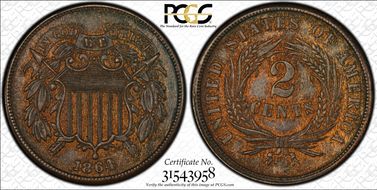 1864 2C Large Motto N1BN