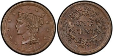 1851 1C Newcomb 18 MS65BN