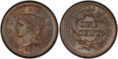 1851 1C Newcomb 20 MS64BN