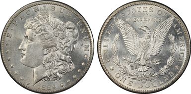1889-CC $1 AU58+