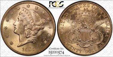 1905-S $20 MS64+