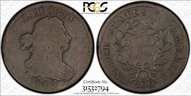 1802/0 1/2C Reverse of 1802 G6BN