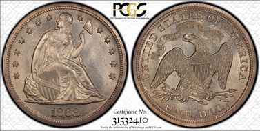 1868 $1 MS62