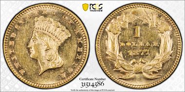 1877 G$1 AU58