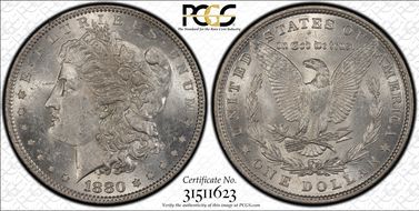 1880 $1 VAM 6 8/7 Spikes MS61