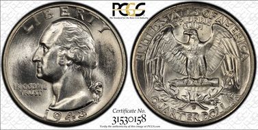 1943-D 25C DDO FS-101 MS64