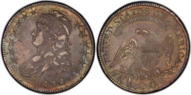 1809 50C Overton 108, III Edge XF45