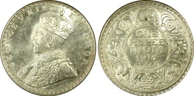 1917(B) Rupee SW-8.39 Prid-223 MS62