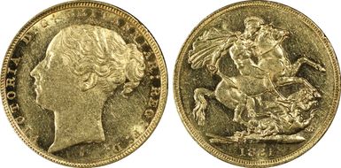 1881-S Sov S-3858D St. George AU55