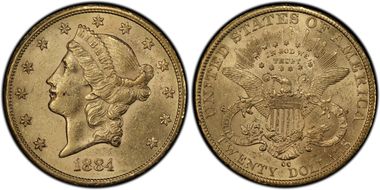 1884-CC $20 AU55