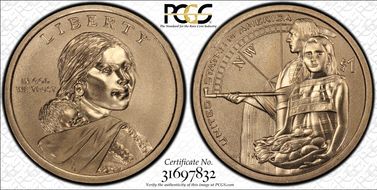 2014-D $1 Native American Enhanced Coin & Currency Set-Position A SP69