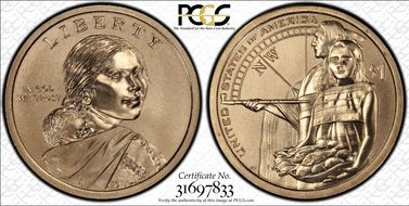 2014-D $1 Native American Enhanced Coin & Currency Set-Position B SP69