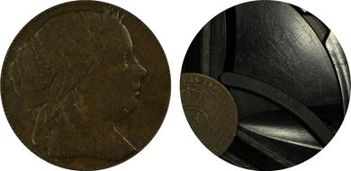 1868 OM 1/2C 4 Pt. Star Jubia VF35BN