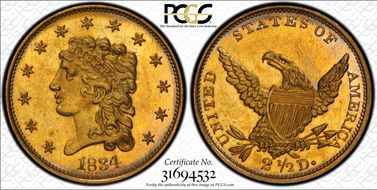 1834 $2.50 Classic MS65