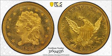 1836 $2.50 HM-4 MS65+