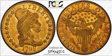 1797/5 $5 BD-7, Large Eagle MS62+