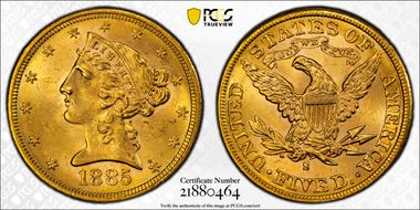 1885-S $5 MS63
