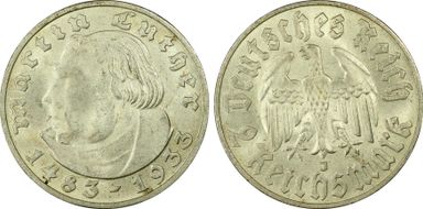 1933-J 2 Mk Luther J-352 MS63