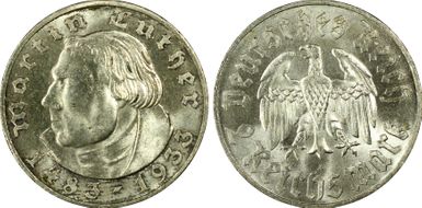 1933-A 2 Mk Luther J-352 MS64