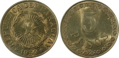 1939 5 Peso KM-18 MS65