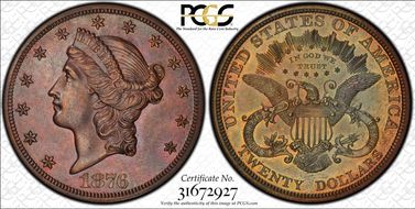 1876 $20 J-1491 PR63BN