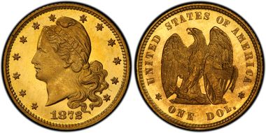 1872 $1 J-1224 PR67+ CAM