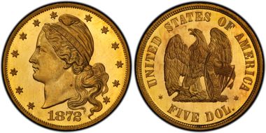 1872 $5 J-1240 PR66+ CAM