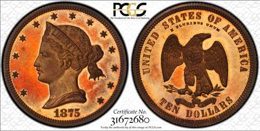 1875 $10 J-1444 PR65+ RB