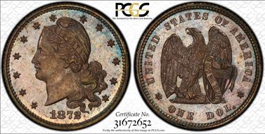 1872 $1 J-1225 PR65+ BN