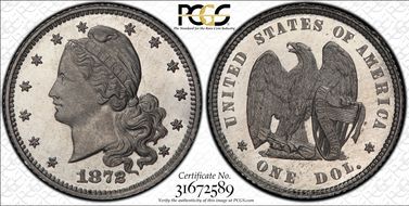 1872 $1 J-1226 PR67+ CAM