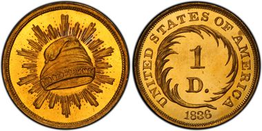 1836 G$1 J-67 PR67+ CAM