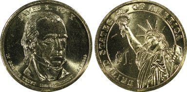 2009-P $1 Partial Edge Lettering James K. Polk, Pos. A MS66