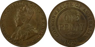 1922 1D English obverse MS64BN