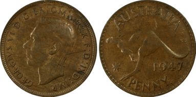 1947 Y. (p) 1D AU58BN