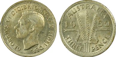 1950(m) 3D KM-44  Ag AU58