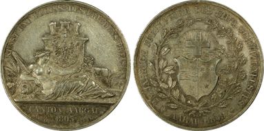 1849 Medal R-1b Silver RE 25th Jubilee Swiss Shooting Fest. SP55