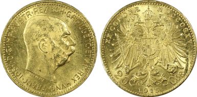 1915 20 Cor KM-2818  Au Restrike MS63