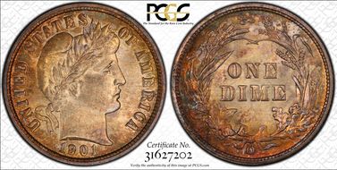 1901-O 10C MS66