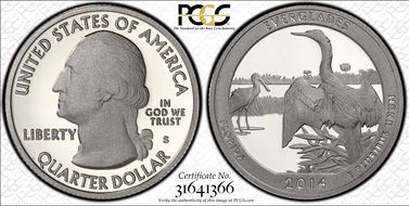 2014-S 25C Everglades NP-Silver PR70DCAM