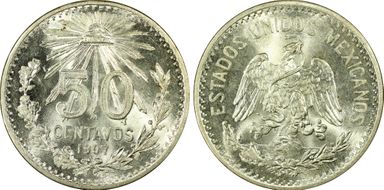 1907-M 50C Curved 7 MS66