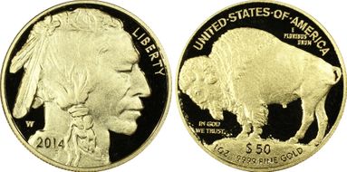 2014-W $50 American Buffalo .9999 Fine Gold PR70DCAM