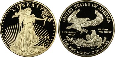 2014-W $50 Gold Eagle PR70DCAM